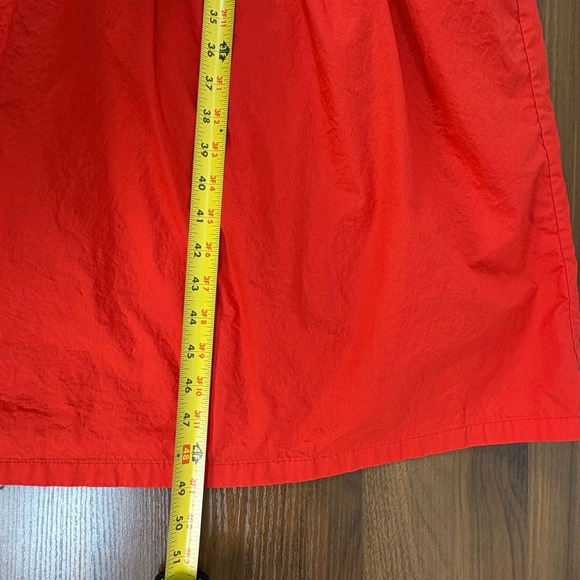 J.Crew Womens Red Tiered Mixed Media Midi Dress Sleeveless Pockets Size Large - Picture 8 of 11
